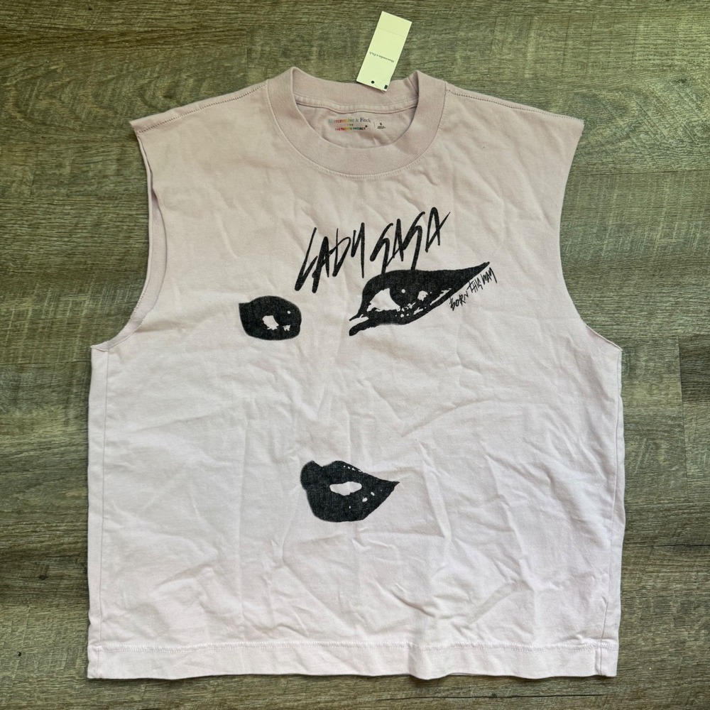 Abercrombie Lady Gaga Born This Way Muscle Tank Top Small Relaxed Purple  NEW
